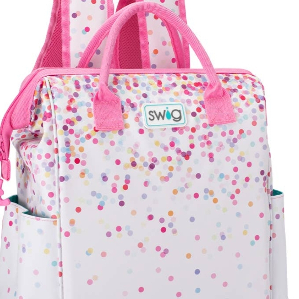 Kids Confetti Backpack - Pink and White